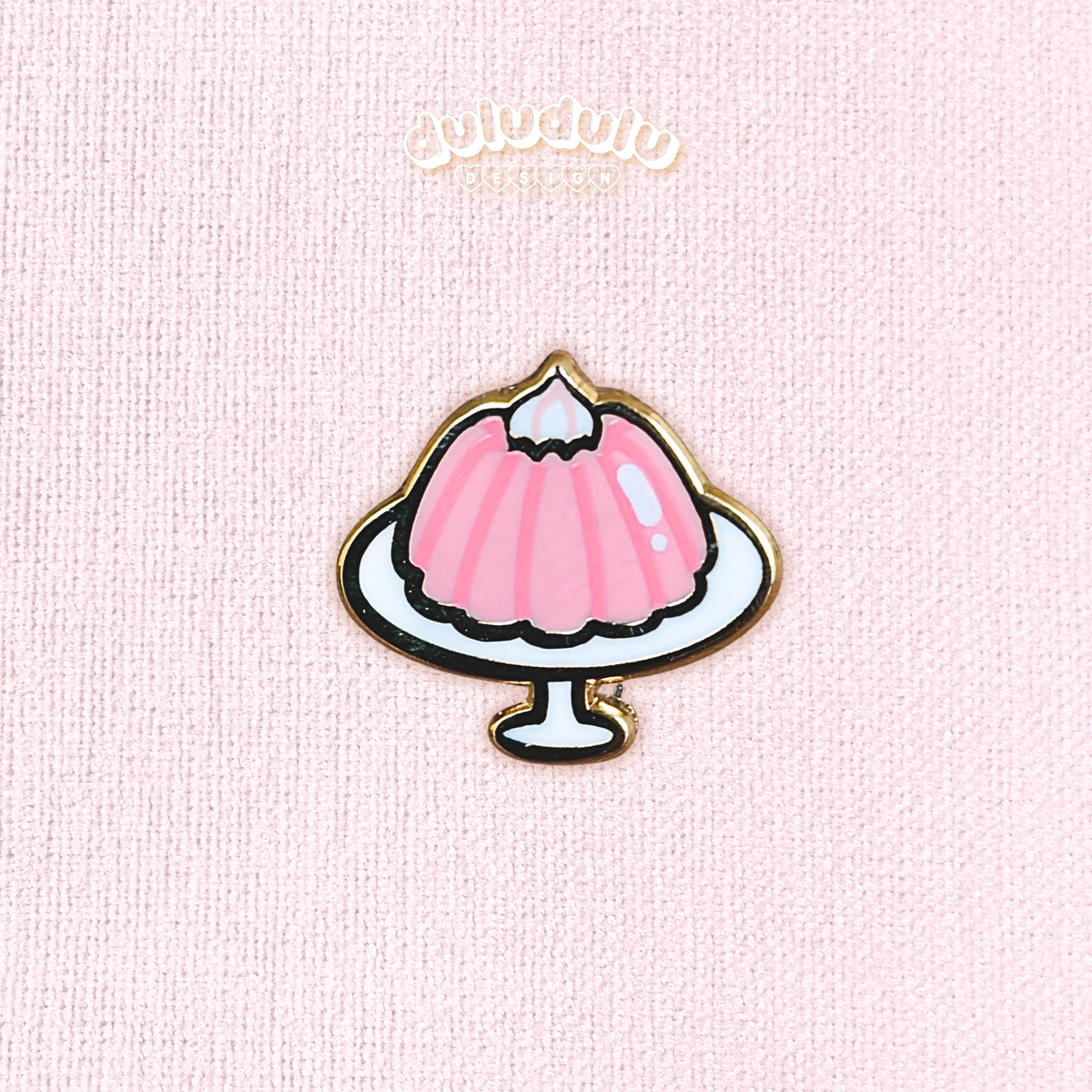 pink jello enamel pin