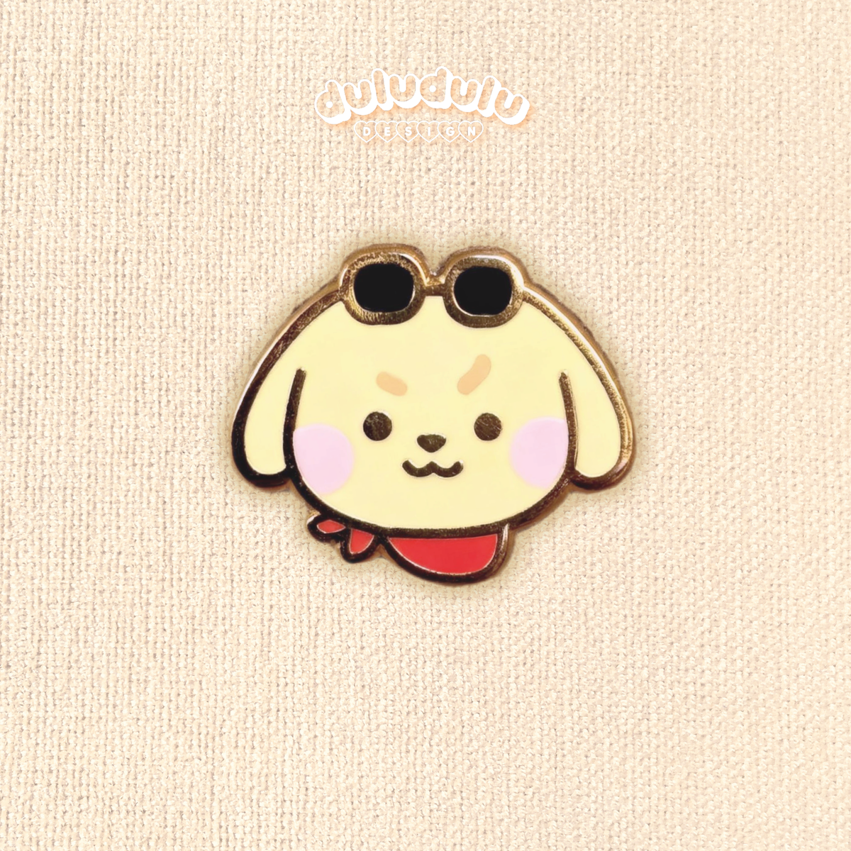puppy with sunglasses and bandana