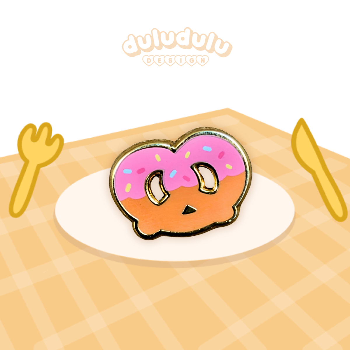 strawberry pretzel mini pin