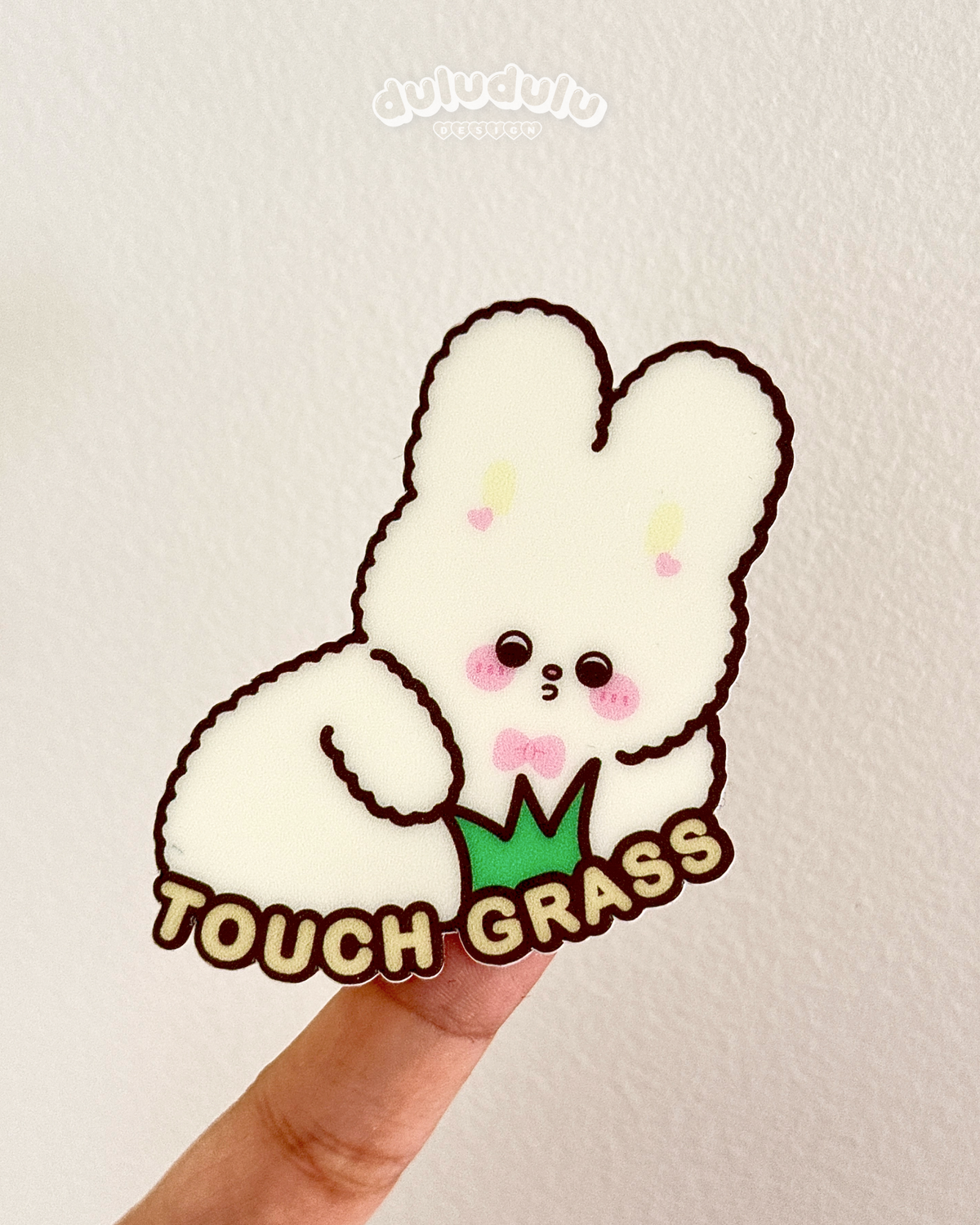 touch grass vinyl sticker