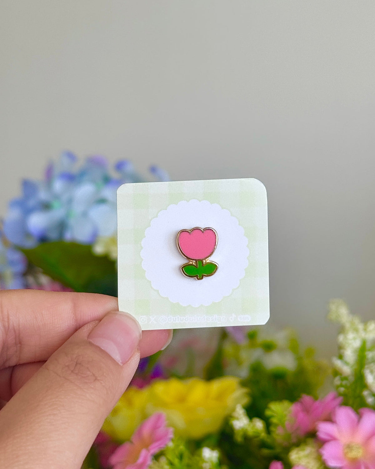 tulip shaped mini enamel pin