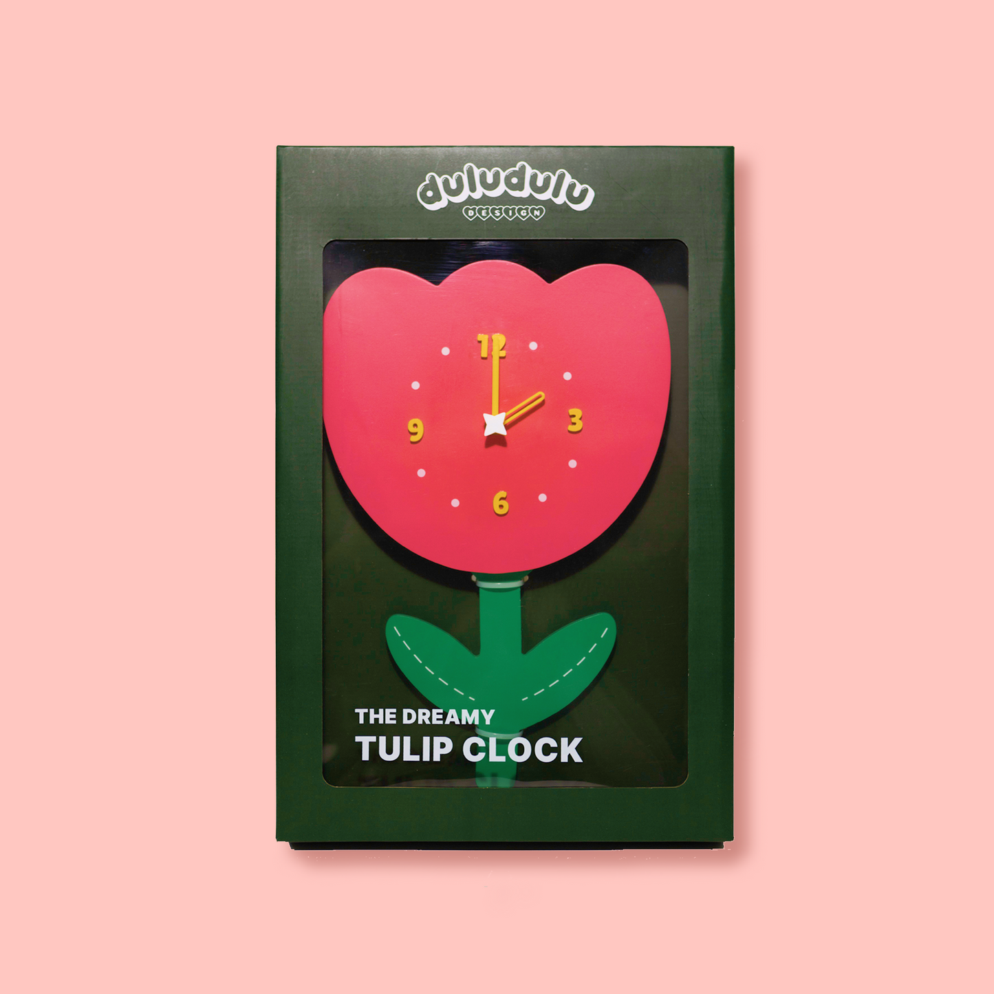 Red Tulip Clock (solid color ver.)